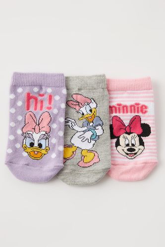 Girls 3 Pack Mickey Mouse Licensed Socks