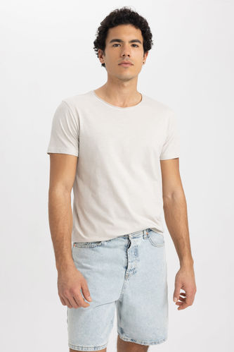 T-Shirt Coupe Slim Col Rond Sale