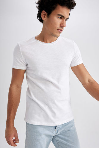 Slim Fit T-Shirt   aus Baumwolle