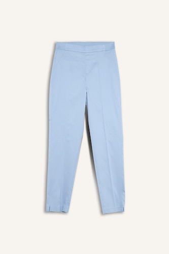 Cigarette Elastic Waist Satin Trousers