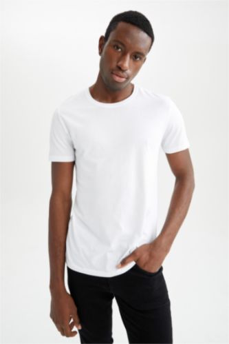 MAN White Slim Fit Short Sleeve T-Shirt
