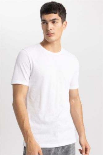 رجالي أبيض Slim Fit Short Sleeve T-Shirt