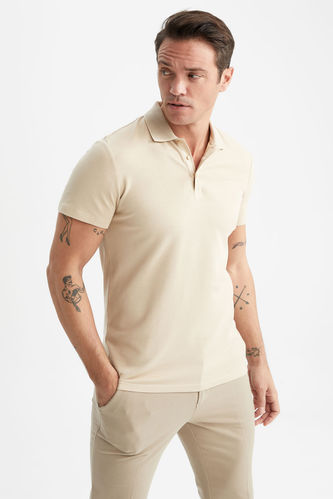 Slim Fit Polo Yaka Basic Kısa Kollu Pamuklu Tişört