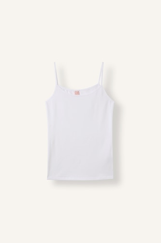 Kadın Beyaz Regular Fit Askılı Pamuklu Atlet