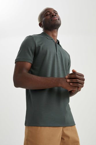 Short-Sleeved Slim Fit Polo Neck Polo T-Shirt