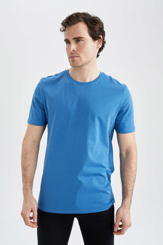 Regular Fit Basic T-Shirt mit Rundhalsausschnitt