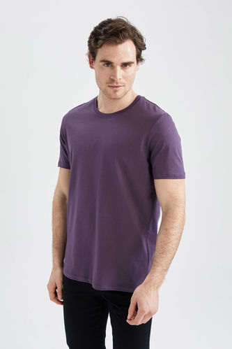 Regular Fit Basic T-Shirt  aus Baumwolle