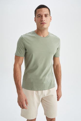 Regular Fit Basic T-Shirt  aus Baumwolle