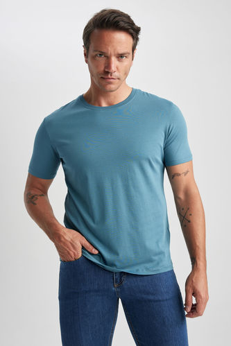 Regular Fit Crew Neck Basic Short Sleeve T-Shirt