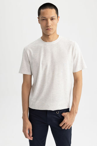 Regular Fit Crew Neck Basic Cotton Combed T-Shirt