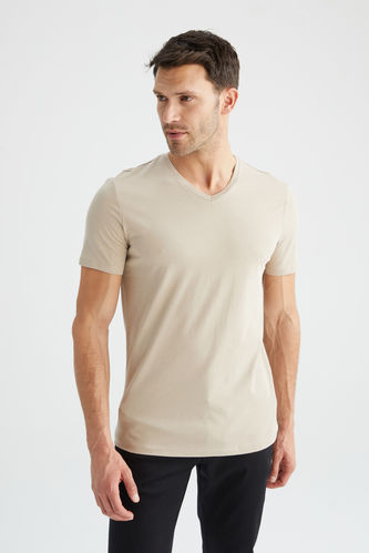 Slim Fit V Neck Short Sleeve T-Shirt