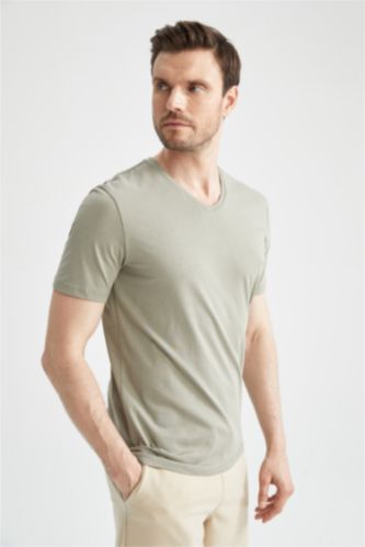 T-shirt homme col V la terre est vraiment plate