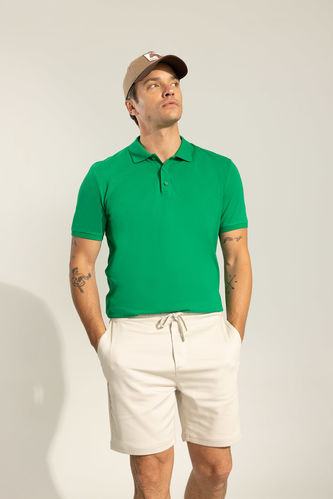 Regular Fit Langarm-Poloshirt aus Baumwolle