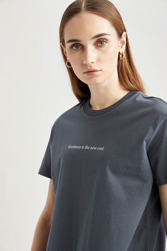 T-shirt oversize imprimé à col rond