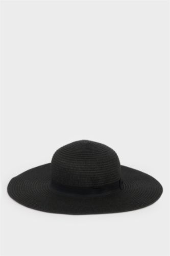 Kadın Siyah Kadın Hasır Şapka