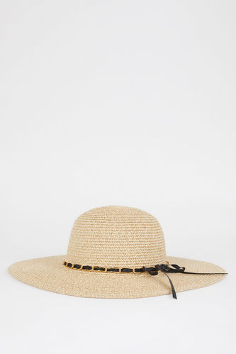 Straw Sun Hat With Ribbon Detail