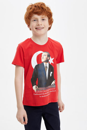 Erkek Çocuk Atatürk Baskılı Kısa Kollu Tişört