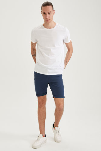 Slim Fit Basic Bermuda Shorts