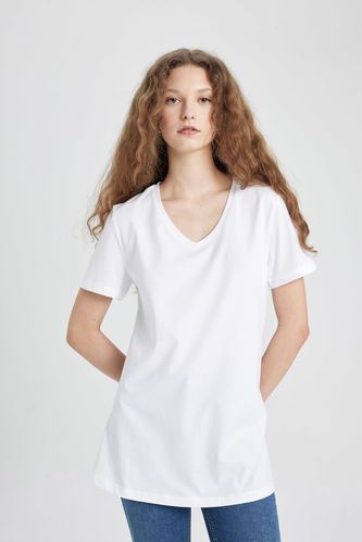 Short Sleeve Long Maternity T-Shirt