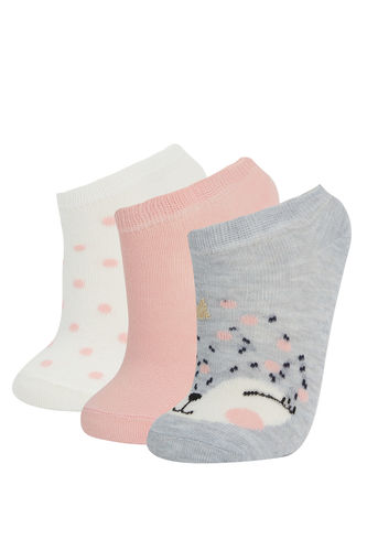 Girl's Printed 3-pack Sneaker Socks