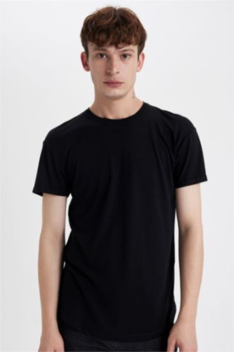 MAN Black Long Muscle Fit Short Sleeve T-Shirt