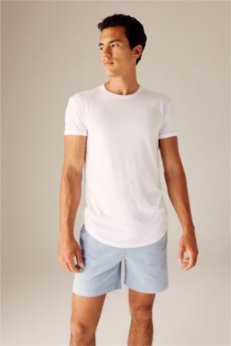 MAN White Long Muscle Fit Short Sleeve T-Shirt