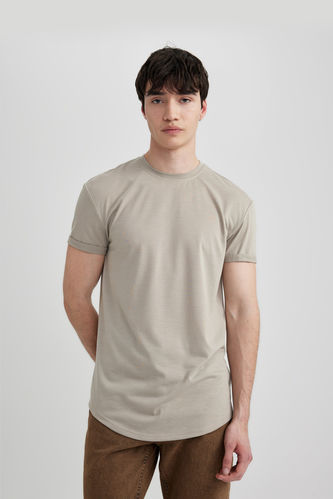 Long Muscle Fit Crew Neck T-Shirt