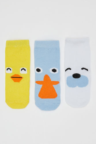 3 Pack Animal Print Footie Socks