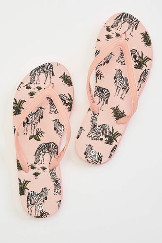 Zebra Pattern Flip Flops