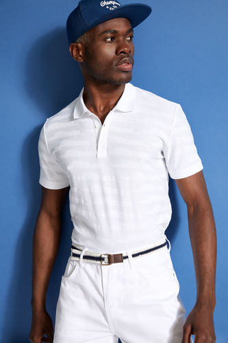 Short-Sleeved Slim Fit Polo Neck Polo T-Shirt