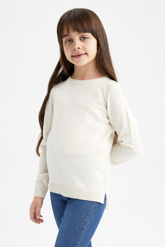 Пуловер стандартного кроя с круглым вырезом