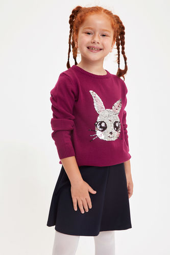 Girl Rabbit Emroidered Knitted Jumper