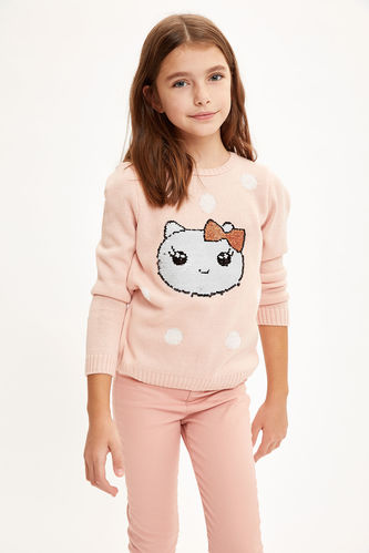 Girl Embroidered Knit Jumper
