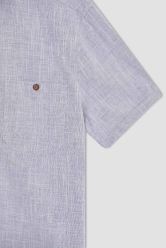 Indigo MAN Slim Fit Short Sleeve Double Side Pockets Shirt 2456692