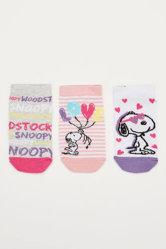 Girl Snoopy Licensed 3 Pack Short Socks