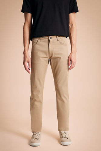 Buy Men Beige Solid Low Skinny Fit Casual Trousers Online - 618896 | Peter  England