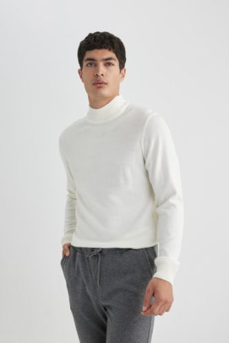 Mens slim fit turtleneck on sale shirt