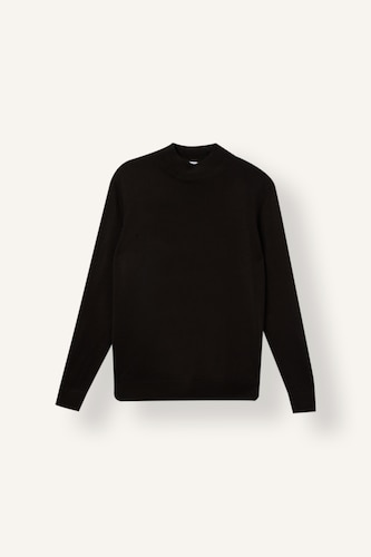 Erkek Kahve Slim Fit Yarım Balıkçı Yaka Basic Triko Kazak