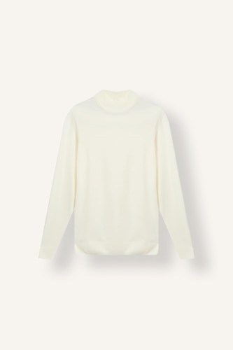 Pull basique en tricot à col semi-montant Coupe slim