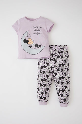 Kız Bebek Minnie Mouse Lisanslı Uzun Kol Pijama Takımı