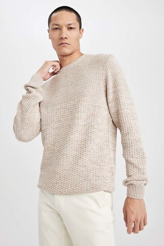 Pull En Maille Coupe Slim À Col Rond