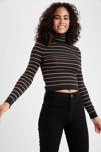 Striped Turtleneck Knitwear Sweater