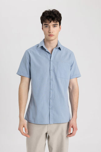 Рубашка с коротким рукавом приталенного кроя с коротким рукавом для мужчин