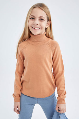 Girl Regular Fit Turtleneck Knitwear Sweater