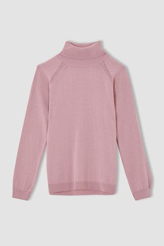 Girl Regular Fit Turtleneck Knitwear Sweater