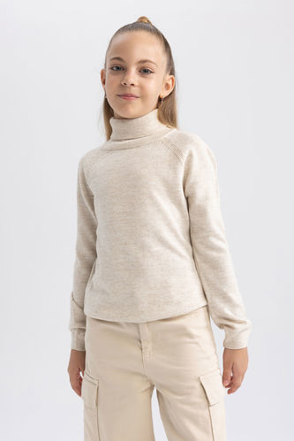 Girl Regular Fit Turtleneck Pullover