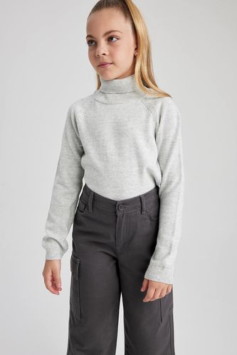 Girl Regular Fit Turtleneck Pullover