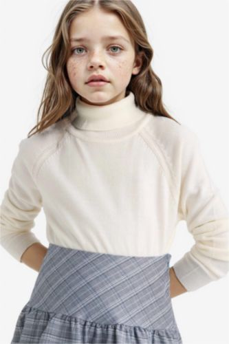 Kız Çocuk Balıkçı Yaka Triko Kazak