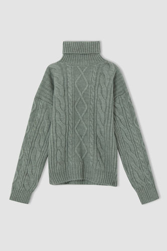 Трикотажний пуловер м'ятного кольору