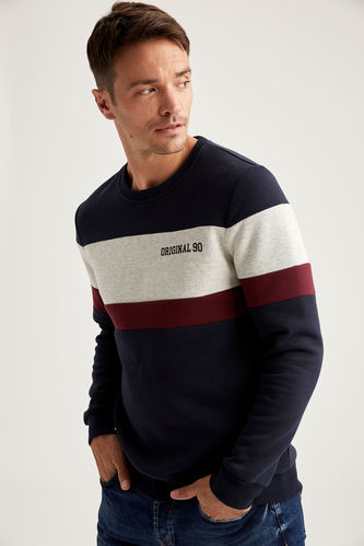 Regular Fit Block Color Sweatshirt